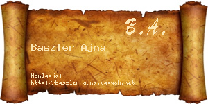 Baszler Ajna névjegykártya